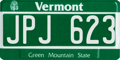 VT license plate JPJ623