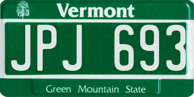 VT license plate JPJ693