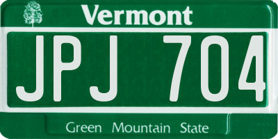 VT license plate JPJ704