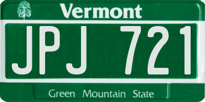 VT license plate JPJ721