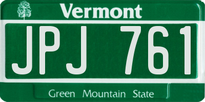 VT license plate JPJ761