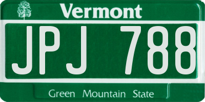 VT license plate JPJ788