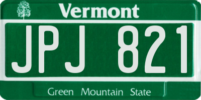 VT license plate JPJ821
