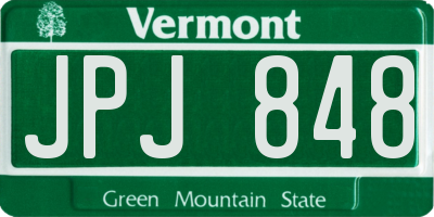 VT license plate JPJ848