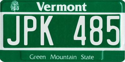 VT license plate JPK485