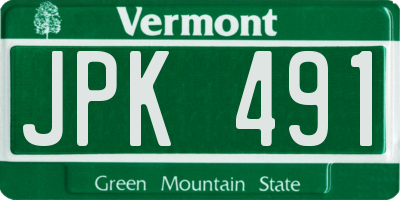 VT license plate JPK491