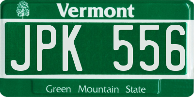 VT license plate JPK556