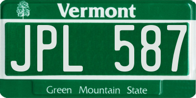 VT license plate JPL587