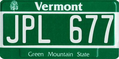 VT license plate JPL677