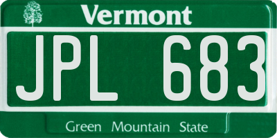 VT license plate JPL683