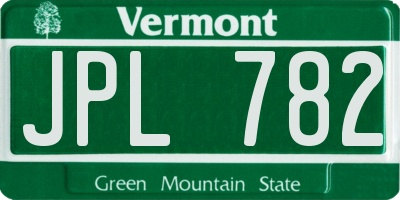 VT license plate JPL782