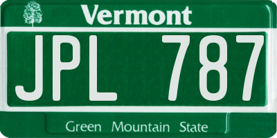 VT license plate JPL787