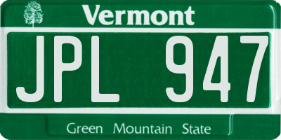 VT license plate JPL947
