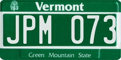 VT license plate JPM073