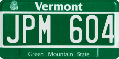 VT license plate JPM604