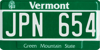 VT license plate JPN654
