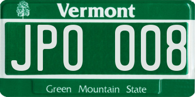 VT license plate JPO008