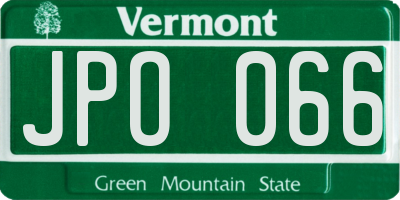 VT license plate JPO066