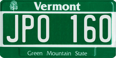 VT license plate JPO160