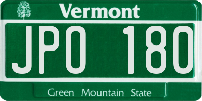 VT license plate JPO180