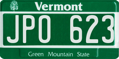 VT license plate JPO623