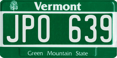 VT license plate JPO639