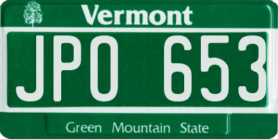 VT license plate JPO653