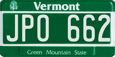 VT license plate JPO662