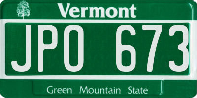VT license plate JPO673