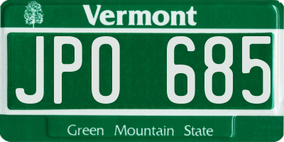 VT license plate JPO685