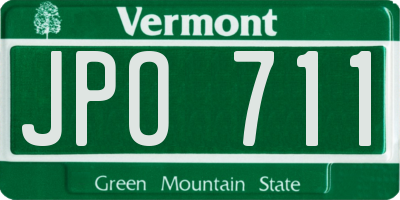 VT license plate JPO711