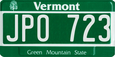 VT license plate JPO723