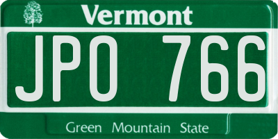 VT license plate JPO766