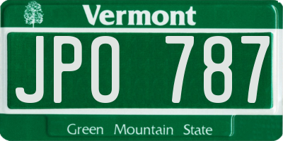 VT license plate JPO787