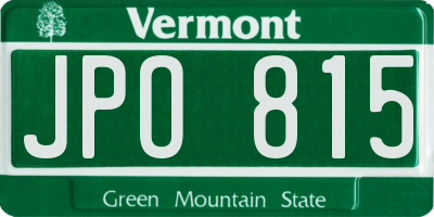 VT license plate JPO815