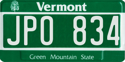 VT license plate JPO834