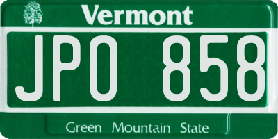 VT license plate JPO858