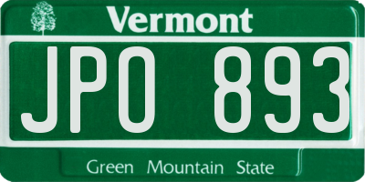 VT license plate JPO893
