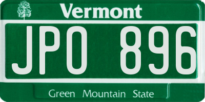 VT license plate JPO896