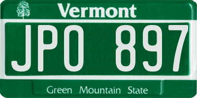 VT license plate JPO897