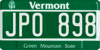 VT license plate JPO898