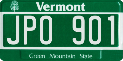VT license plate JPO901