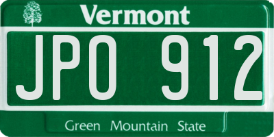 VT license plate JPO912
