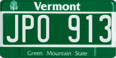VT license plate JPO913