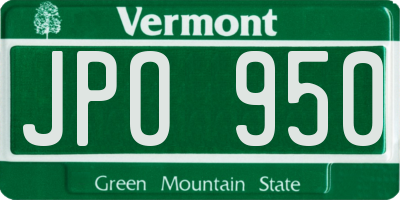 VT license plate JPO950