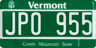 VT license plate JPO955