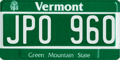 VT license plate JPO960