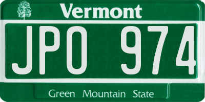 VT license plate JPO974