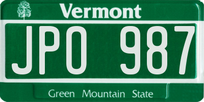 VT license plate JPO987