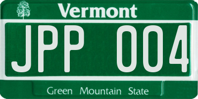 VT license plate JPP004